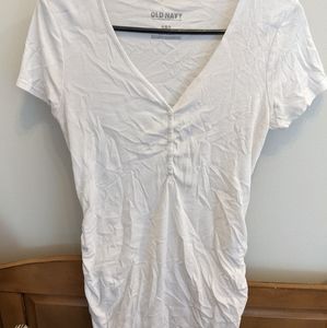 White Maternity V-Neck T-shirt